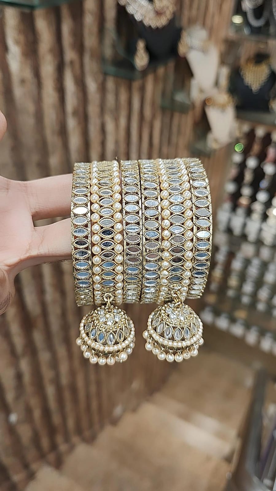 Designer Fancy Jhumar With Stone Bangles Set Wholesale Shop In Surat
